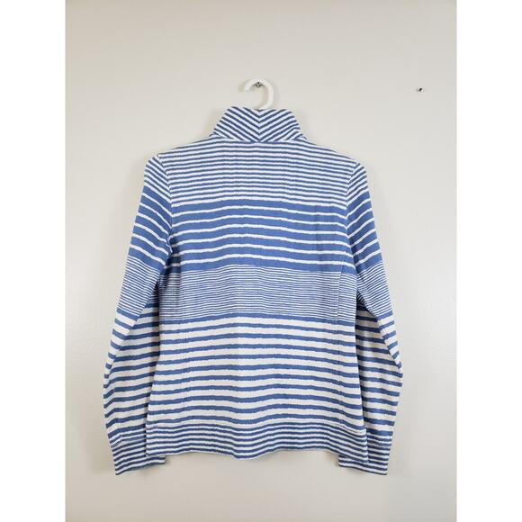 (N5) Y2K Vineyard Vines Pullover Women Sweatshirt Size XS 1/4 Zip Stripe Stretch - Picture 5 of 7